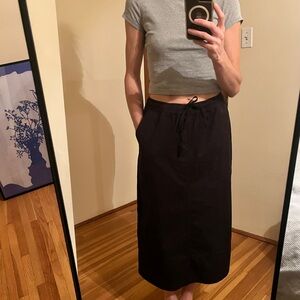 Afends Black Midi Skirt